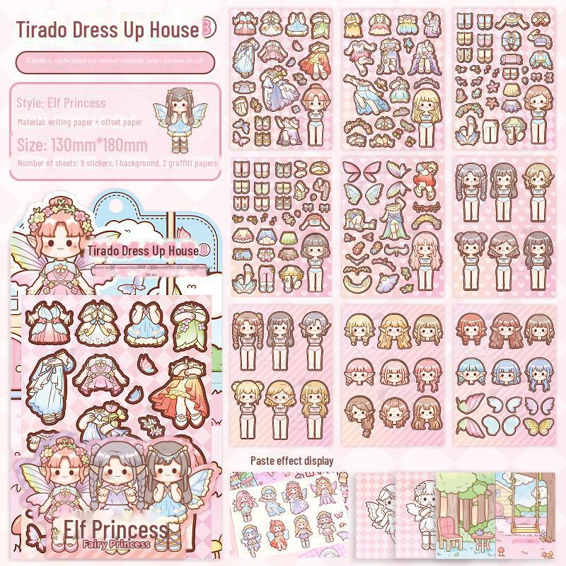 Tiraduo Cute Little Girl Hand Journal Stickers - Daily Wear and Sauce Dressing Themes