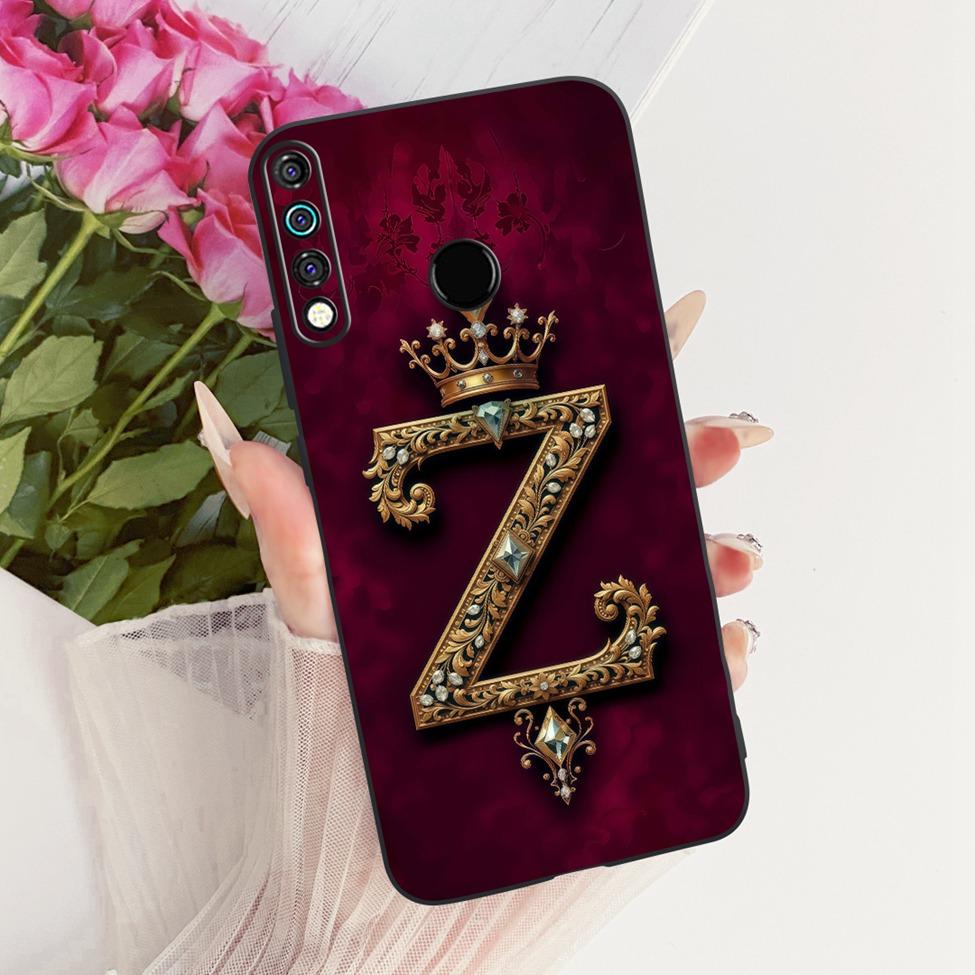 For Tecno Camon 12 CC7S Cover For Techno Camon 12 Case Silicone Luxury Crown A-Z Letters 2D Flat Pattern Soft Phone Casing