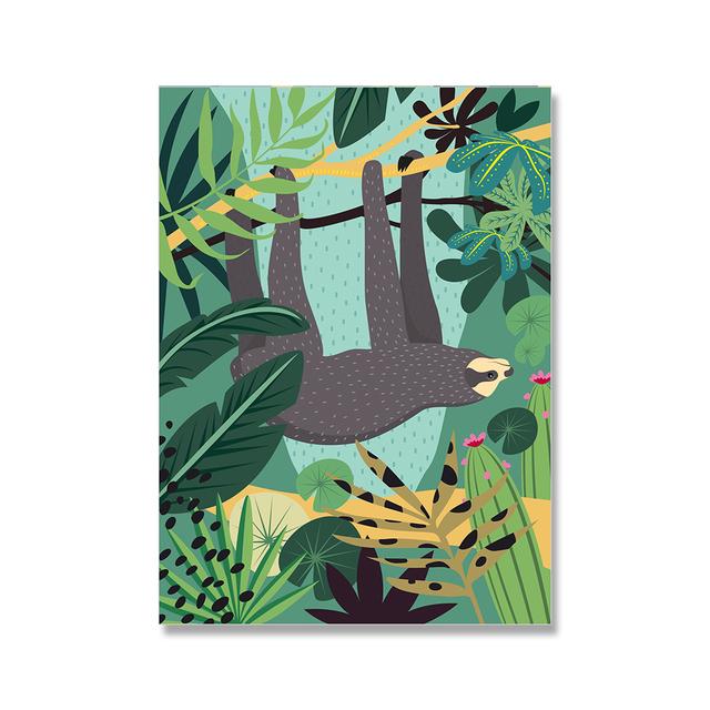 Lazy, Panther, Leopard, Giraffe, Jungle, Scandinavian Posters and Prints, Monster Leaves, Wall Paintings On Canvas, Paintings for the Living Room