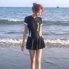 2024 Korean One-Piece Skirt Swimsuit: Stylish, Belly-Covering, Slimming Design for Women and Students, Perfect for Hot Springs