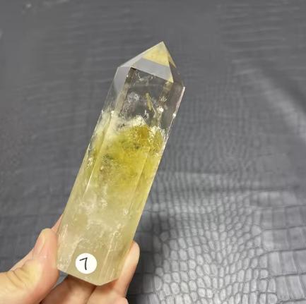 Natural Smoky Citrine Quartz Crystal Wand Single Pointed Quartz Stone Therapy Rod Magnetic Field Aggregation and Vertex