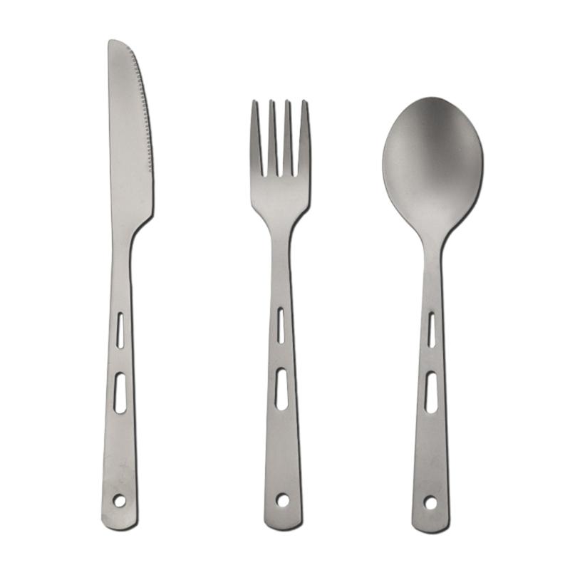 Camping Cutlery Travel Cutlery Set, Titanium Portable Utensils Kits Include Spoon, Knife and Fork for Hiking and Camping