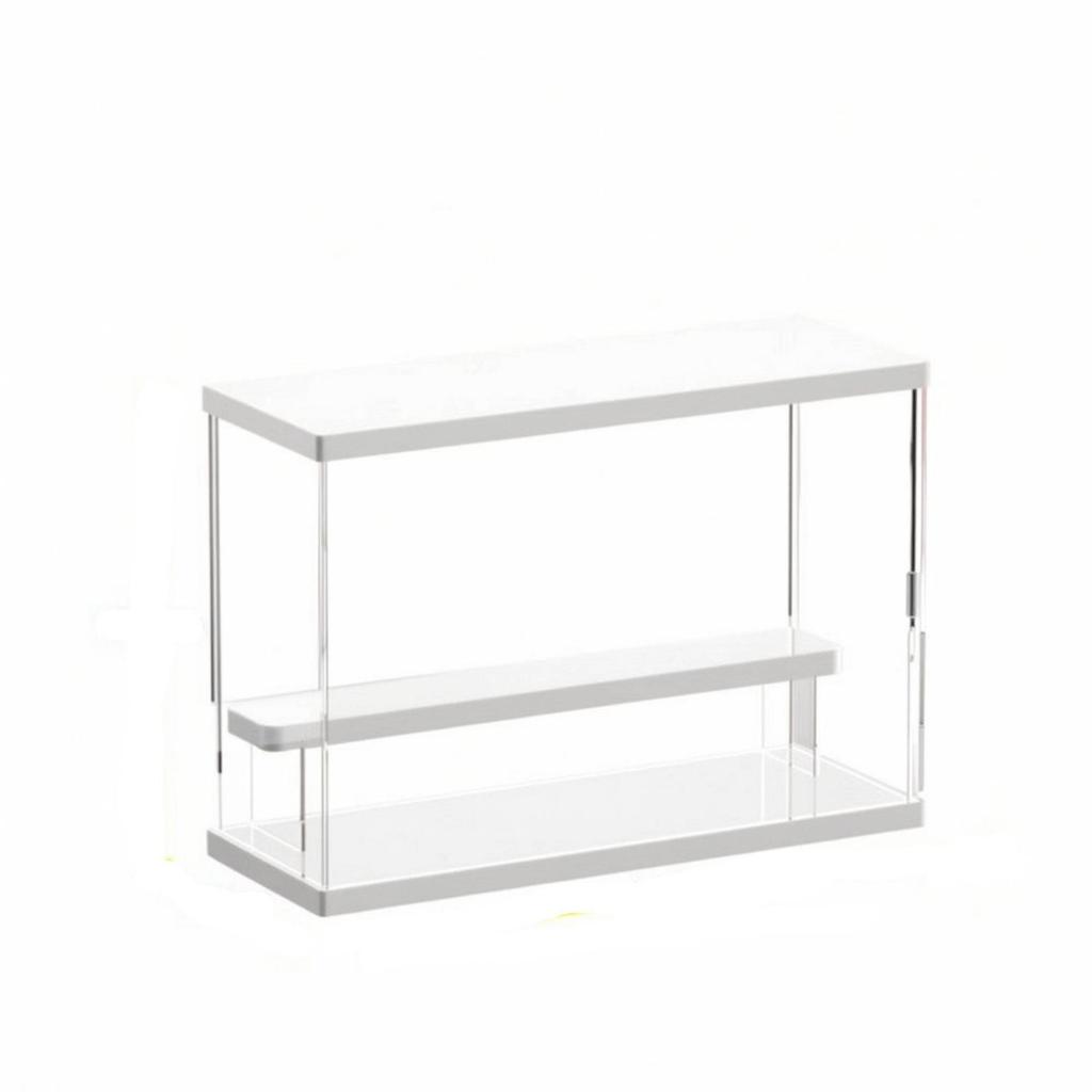 Dust-Resistant Collectible Display Case with White Top and Base spaceSaving
