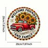 Vintage Sunflower Truck Tin Sign Rustic Farmhouse Wall Decor Indoor Outdoor Weatherproof
