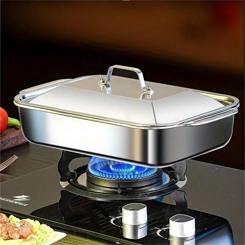 Deep Baking Sheet Stainless Steel Roasting Pan Non-Stick Grilling Trays Oven Accessories Baking Tools Kitchen Accessories