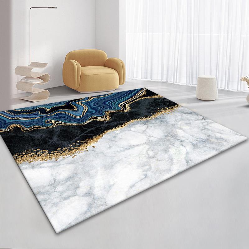 3D Nordic Black Golden Marble Carpet Colorful Geometric Area Rug for Living Room Bedroom Sofa Doormat Non-slip Floor Mat