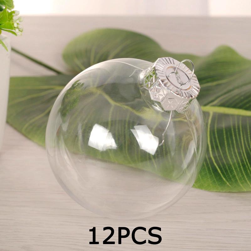 

WTEMPO Christmas Decorative Clear Balls Plastic Fillable Sphere Ornament for Christmas Tree Round Hanging Balls Indoor Outdoor Party Mini Gift Boxes 12pcs*8cm