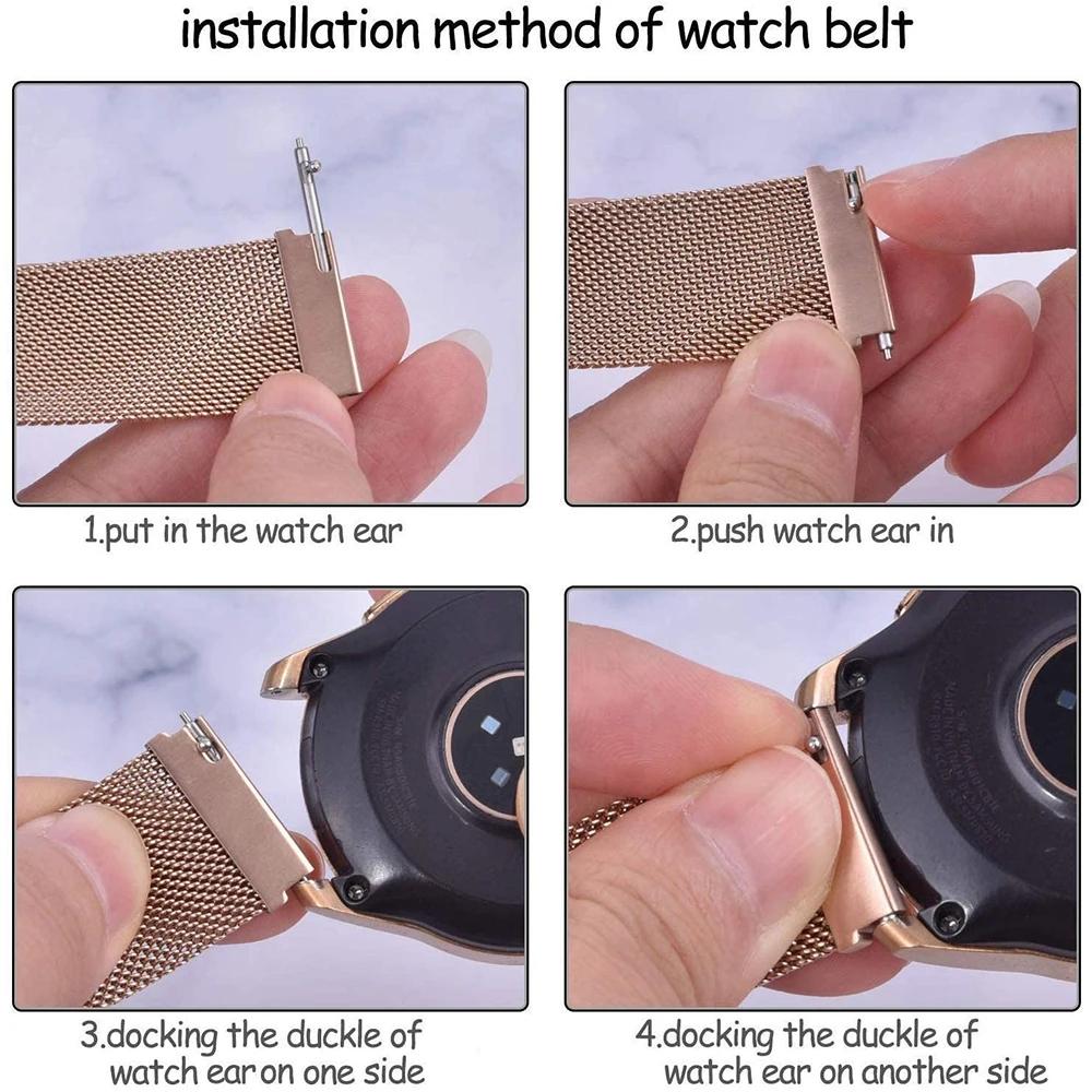 Milanese Loop For Samsung Galaxy Watch 7 6 5 pro/4/classic/3/Active 2 Strap 40mm/44mm Bracelet Huawei GT/2/2e/3/4 20mm 22mm Band