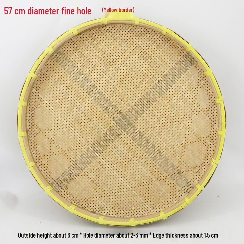 Blue Bamboo Weaving Sieve for Drying Tea, Dried Goods, and Rice - Round Winnowing Basket Tray