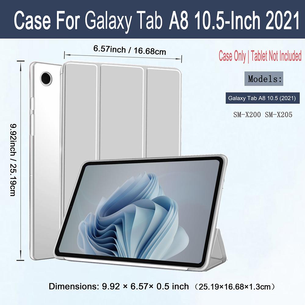 Case for Samsung Galaxy Tab A8 10.5-Inch 2022 (SM-X200/X205/X207), Slim Lightweight Stand Tablet Cover with Auto Wake/Sleep