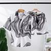 Classic Comfortable Tie-dye Watercolor Ink Color 3D Print Shirt +Shorts Two Piece Set Short Sleeve Flip Collar Shirts Half Pants