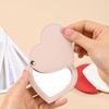 1pc Mini Heart Shaped Makeup Mirror Stainless Steel Portable PU Cover Rotary Cosmetic Mirrors Pocket Mirror Beauty Accessories