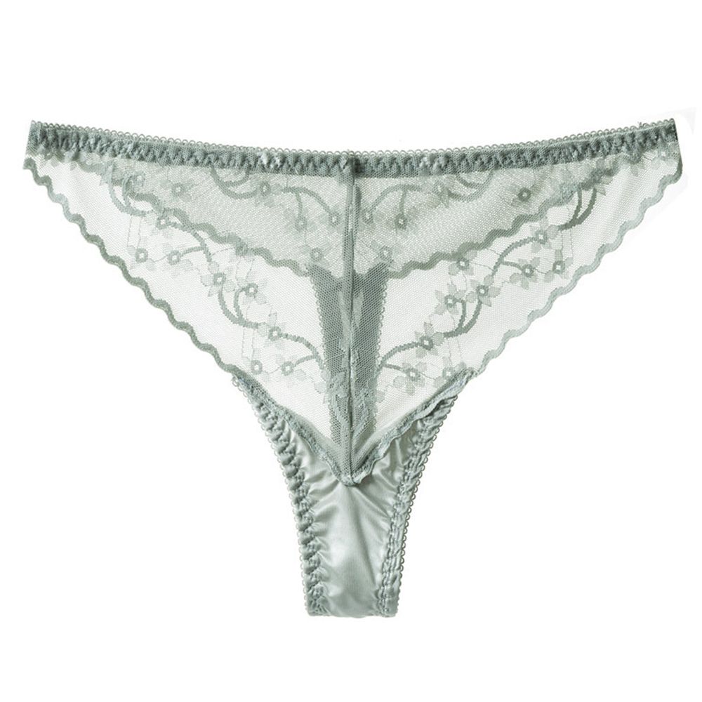 Design G-String Ice Silk Korean Style Underwear Low-Waist Thong Lace Panties Women Lingerie