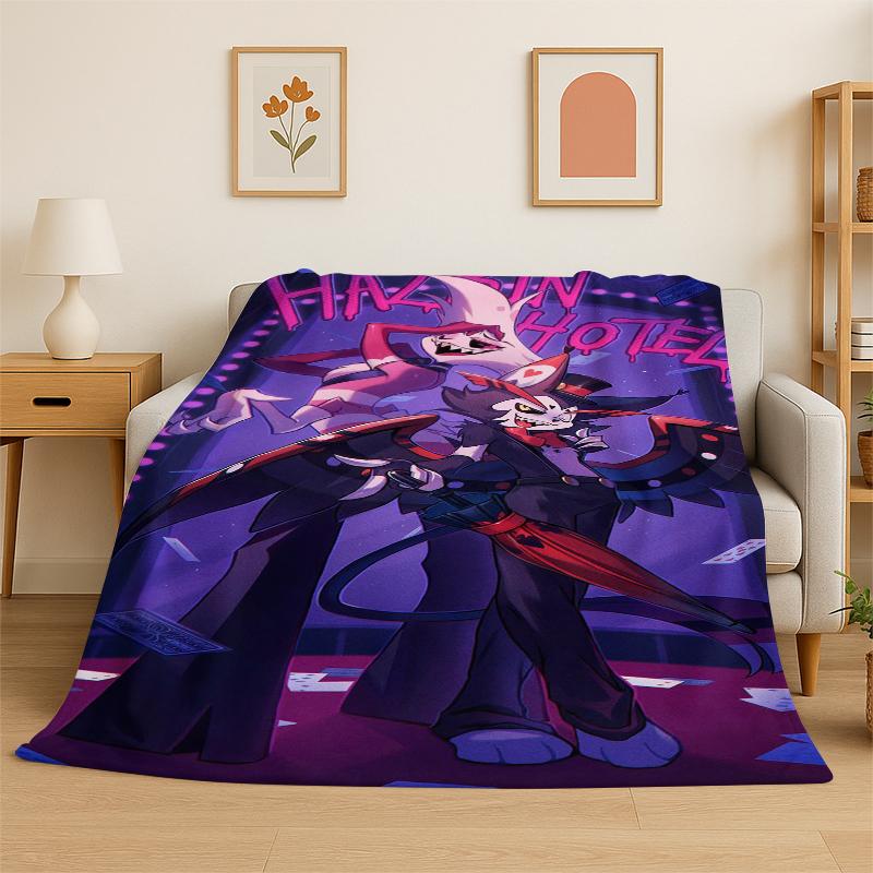 

3D Cartoon H-Hazbin Hotel Charlie Flannel Blanket Soft Warm Throw Blanket for Bedroom Living Room Bed Travel Camping Picnic 75x90cm