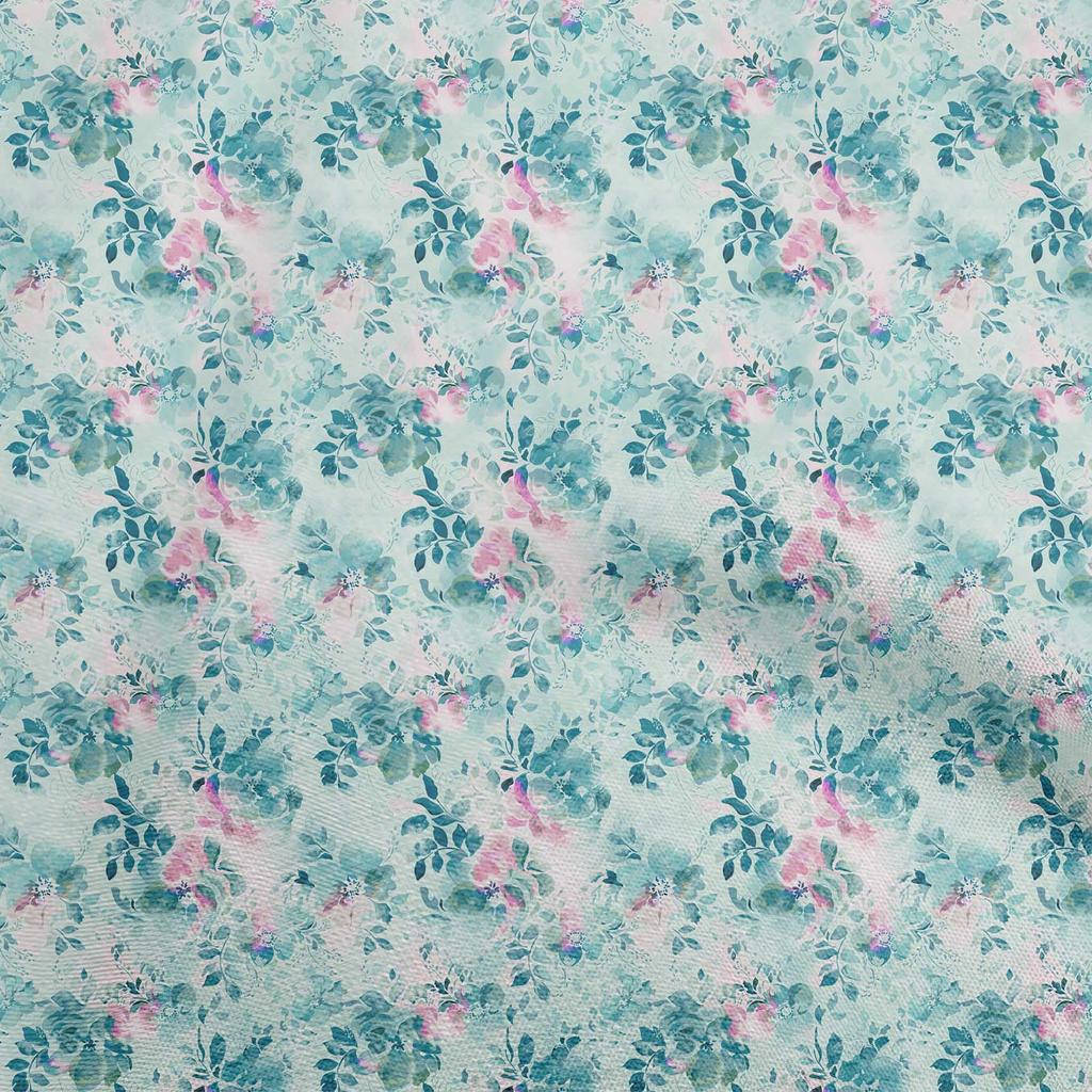 oneOone Bawełniana elastyczna zielona tkanina akwarelowa kwiatowa szycie rzemieślnicze projekty nadruki na tkaninie na jard 40 cali