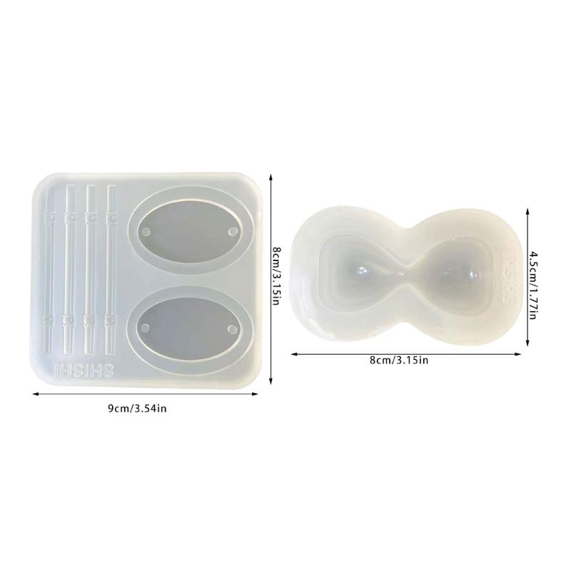 2 Pieces Flexible Silicone Sand Clock Molds Versatile Casting Tool for Soap Candle Making and Artistic Creation