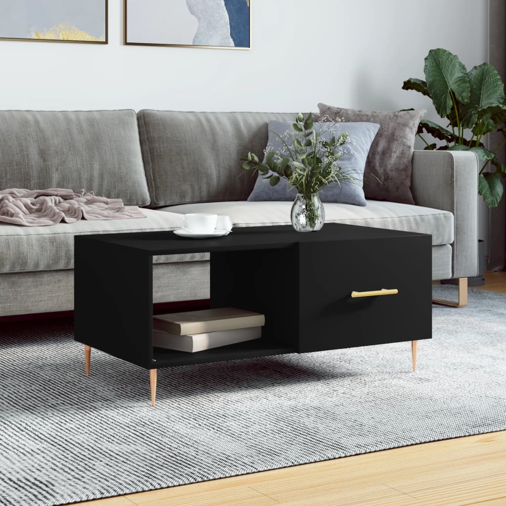 Coffee Table, Black, 90x50x40 Cm, Wood-based Material