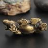 Home Decoration Pocket Hand Toy Brass Crafts Rhino Ornaments Animal Figurines Desktop Ornaments