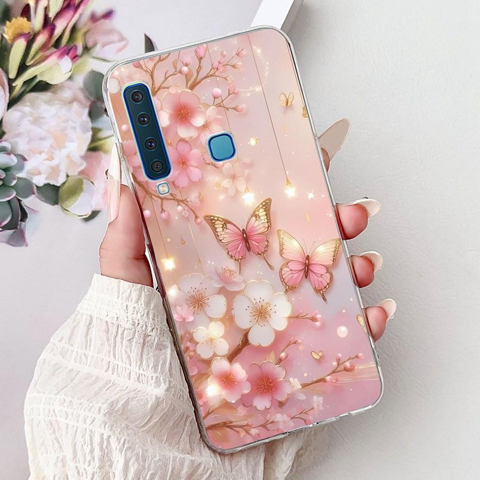 For Samsung Galaxy A7 A9 2018 Case New Fashion Flower Marble Soft Silicone Clear Phone Cover For Samsung A9 2018 SM-A920F Bumper