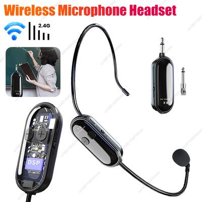 1-5PCS 2.4G Wireless Microphone Headset Handheld 2 In 1 Mic Long Range Microphone for Voice Amplifier Stage Speakers Teach Guide
