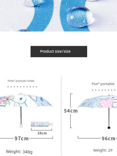 Foldable Umbrella with Anti-Rebound Feature, Suitable for Both Sunny and Rainy Weather, Fully Automatic Sun Protection, Cartoon Umbrella for Men