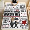 1PC Chainsaw Man Patterned Flannel Blanket Suitable For All Seasons For Home Decor Warmth And Comfort Gifts Holiday Present
