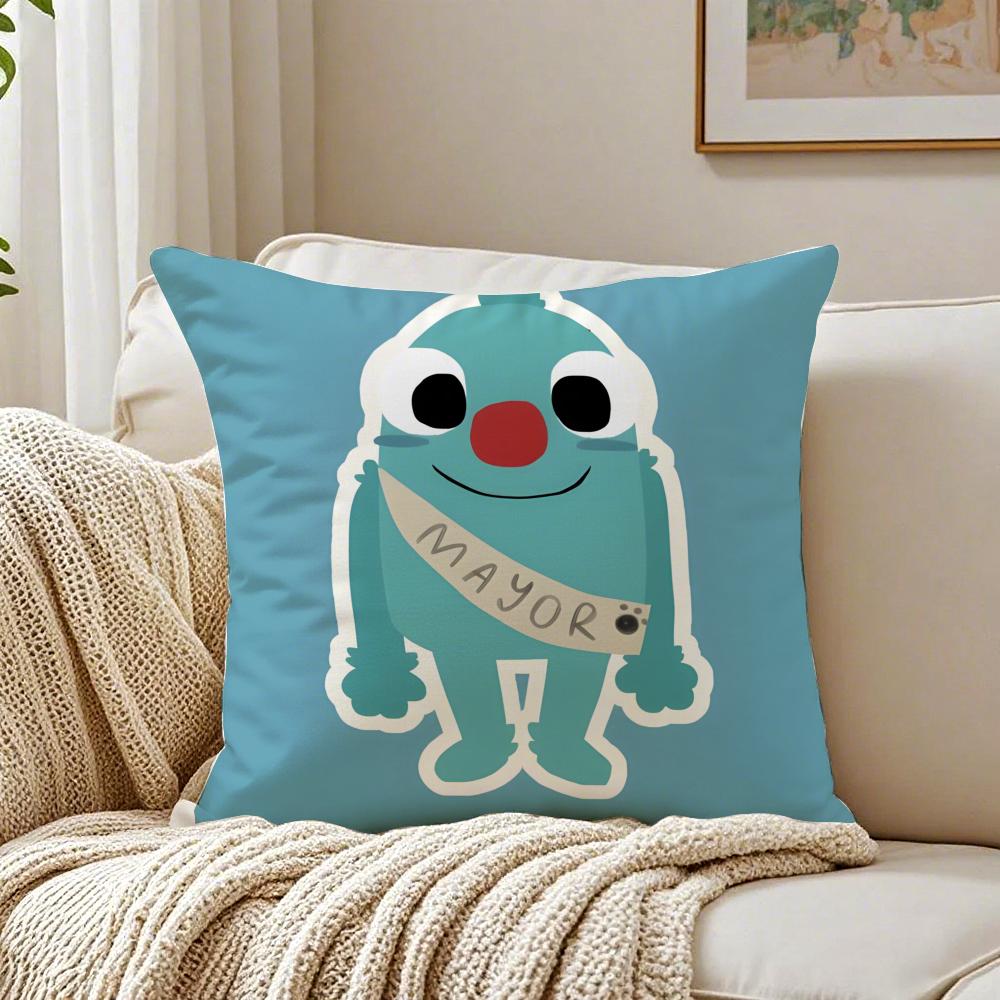Funny fashion icon colorful BBugsnax Cushion Cover Linen Pillowcase Soft  for Sofa Bed Home Room Decor