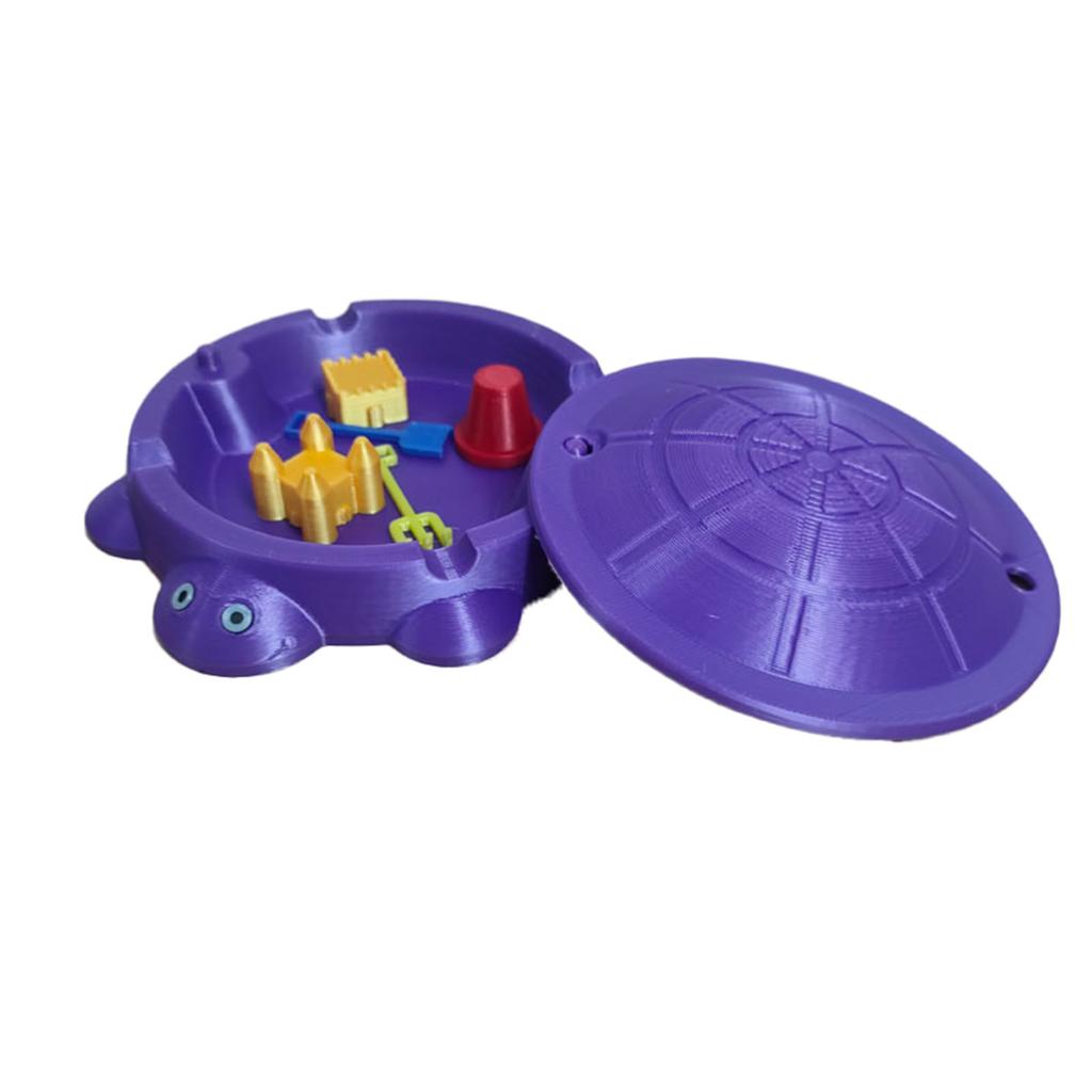 Turtle Themed Home Decor ashtray Orange Green Plastic Storage Container with Opening Lid Long Life Symbol Gift for All Ages