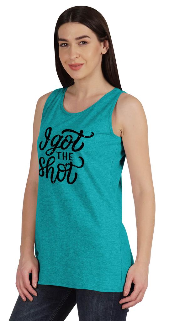 Inkmeso I Got The Shot Funny Pro-Vaccine Sleeveless Tank Top T-shirt For