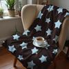 Brown Star Dot Lightweight Microfiber Soft Christmas Fleece Blanket Warm Cozy Throw For Bed Sofa Office Travel All Season