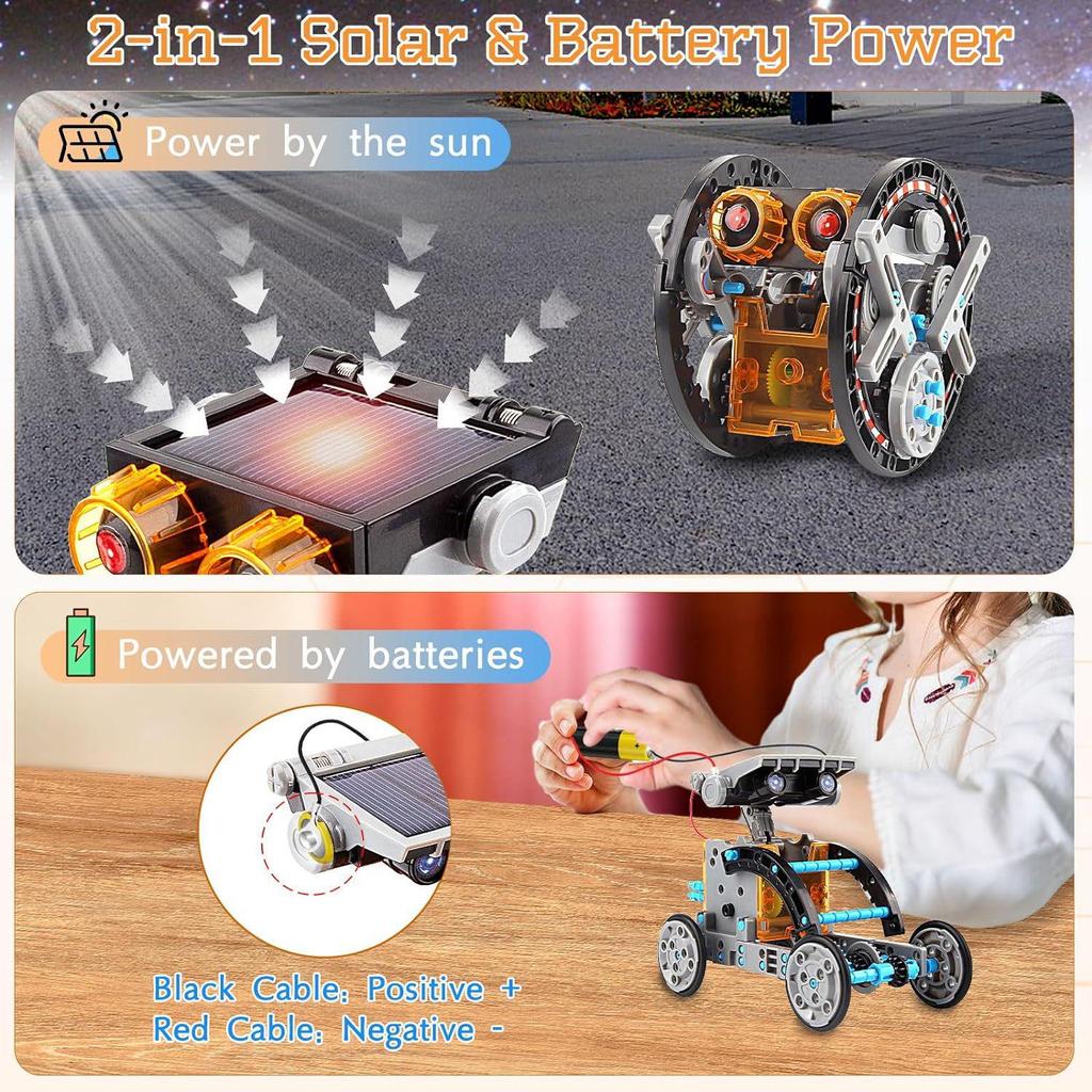 2024 DIY 29-in-1 Solar-Powered Self-Assembling Toy Car & Intelligent Robot Kit