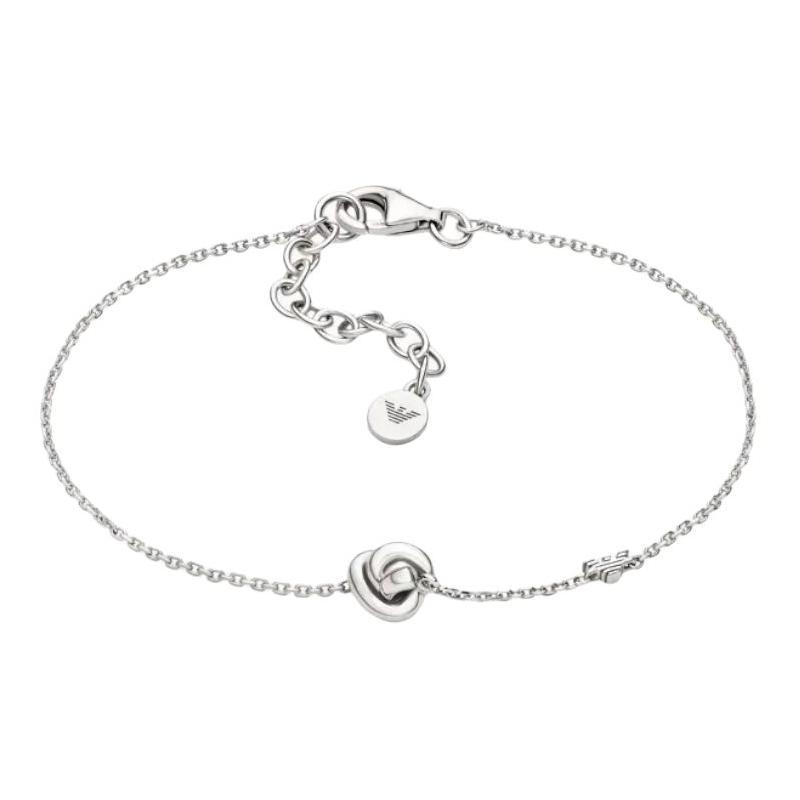 Emporio Armani three-dimensional rope eagle logo thin lobster clasp silver bracelet women s silver Silver Basic Packaging-Brand Original Box серебряный
