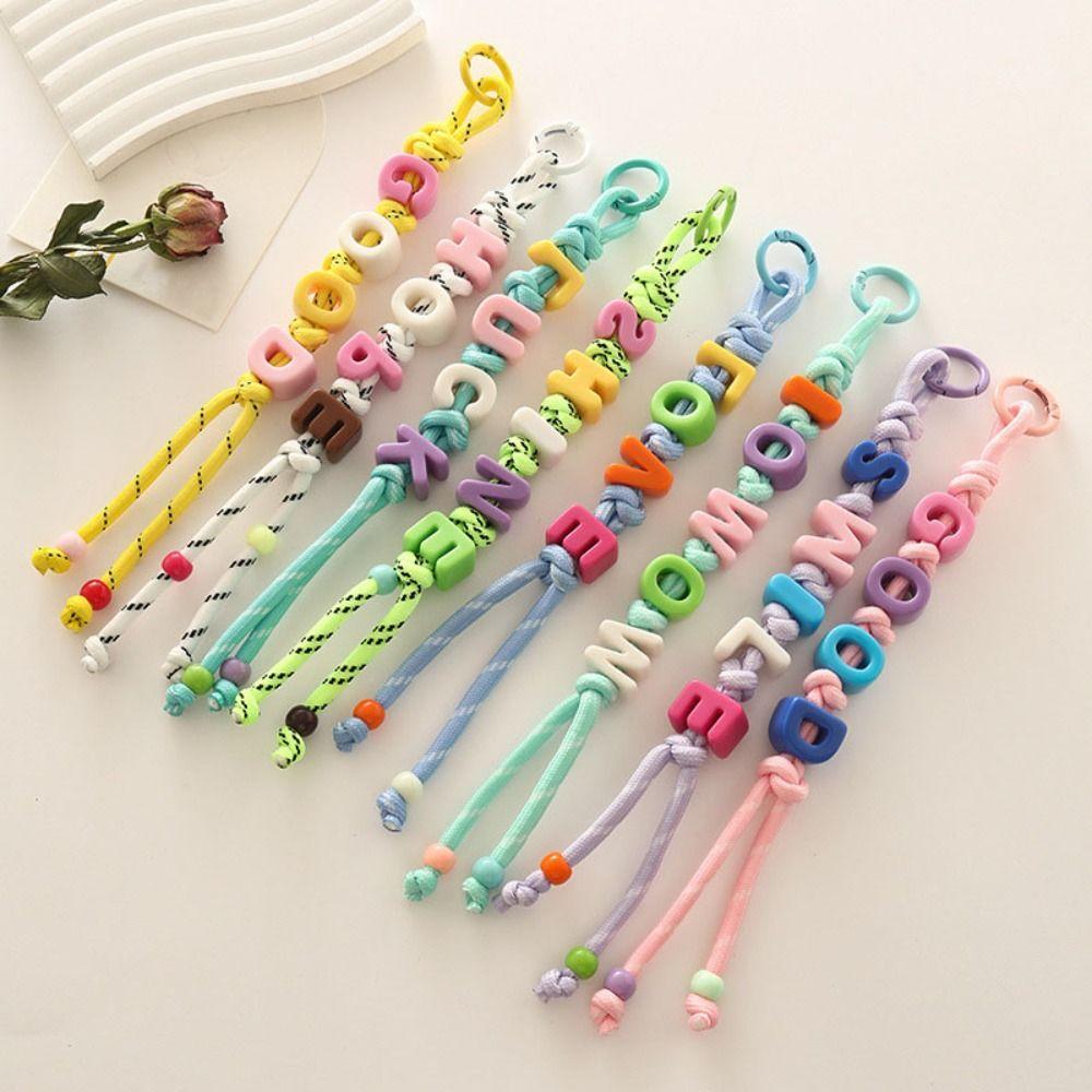 Anti-Lost Mobile Phone Lanyard Colorful Car Keyring Cute Beaded Tassel Pendant  Friend Gift