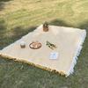 Comfortable Waffle Weave Tablecloth With Tassel Knitting Camping Tablecloth  Spring Tour