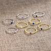 S925 Sterling Silver Adjustable Diamond & Multi-color Zircon Pinky Ring