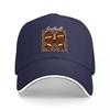 Football Mama Logo Black Baseball Cap with Brown Football Design and White Trim for Sports Fans and Team Supporters