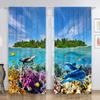 2pcs Dolphin Pattern Curtains Decorative Window Drapes Window Treatments For Bedroom Living Room Home Decoration Room Decoration
