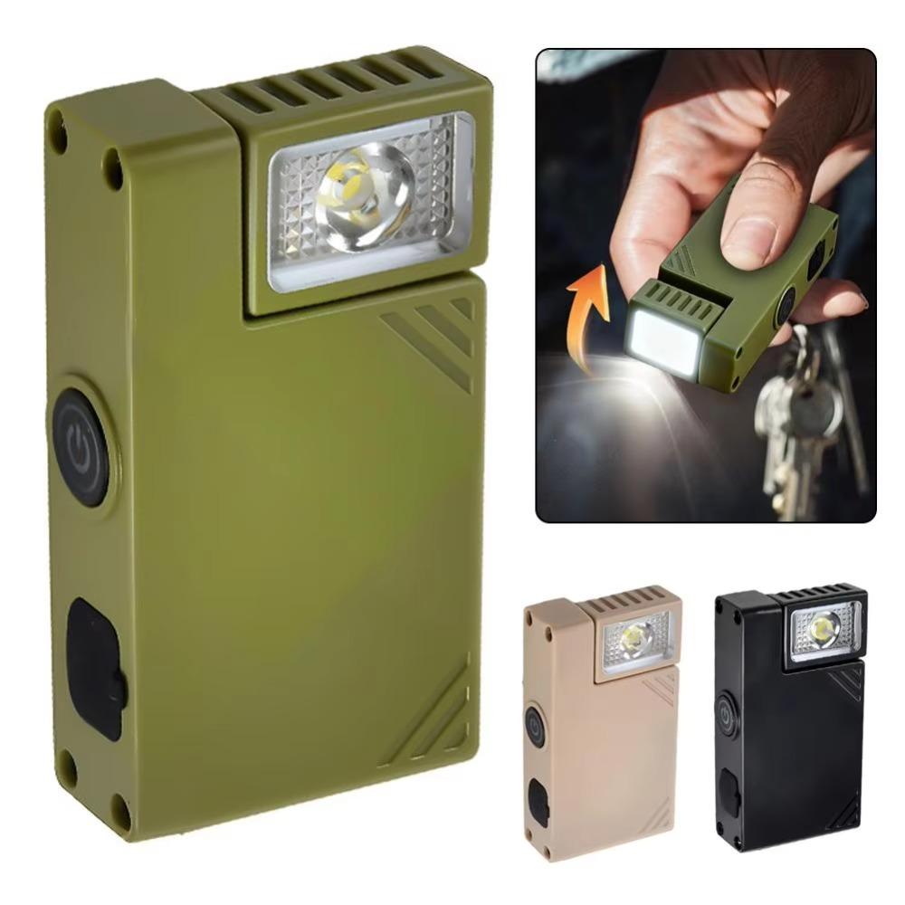 High Brightness Mini Flashlight Waterproof Ajustable-angle Pocket Lamp Magnetic Adsorption USB Rechargeable Hanging Work Light