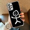 Funny Stickman Matchman Plating Phone Case For Samsung A17 A07 A37 A57 A16 A56 A15 A55 A14 A54 A13 A53 A26 A36 A25 A35 A24 A34 A