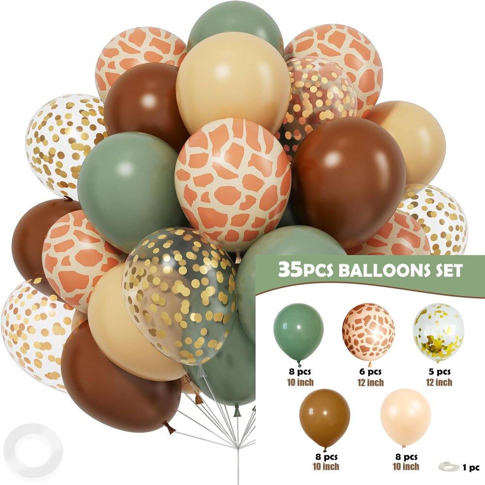 

Jungle Animal Themed Latex Balloons Set for Birthday Party Scene Decoration Event Celebration Baby Shower As Picture