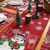 Christmas Party Linen Table Runner Merry Christmas Decorations for Home 2024 Snowman Xmas Tree Table Runner Happy New Year 2025