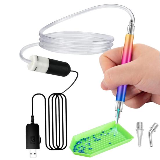 

Алмазная художественная ручка без воска Электрическая алмазная художественная ручка с питанием от USB Вакуумный инструмент для нанесения алмазов чёрный