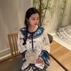 2025 Retro Women's Fleece Cardigan Set: Long Sleeve, Soft Print, National Style Pajamas