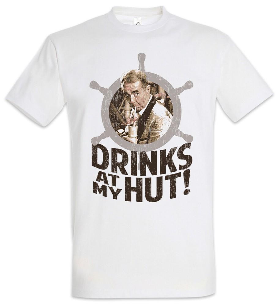 

Drinks At My Hut T-Shirt Gilligan s Fun Retro Series Island Thurston Howell III M
