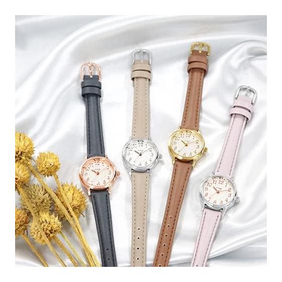 J-AXIS Watch, Small Thin Belt Watch, Water Resistant to 10 ATM, Nickel Free Plating, Delicate Look, Simple, Easy to See, Business, Student, HL281-BE,