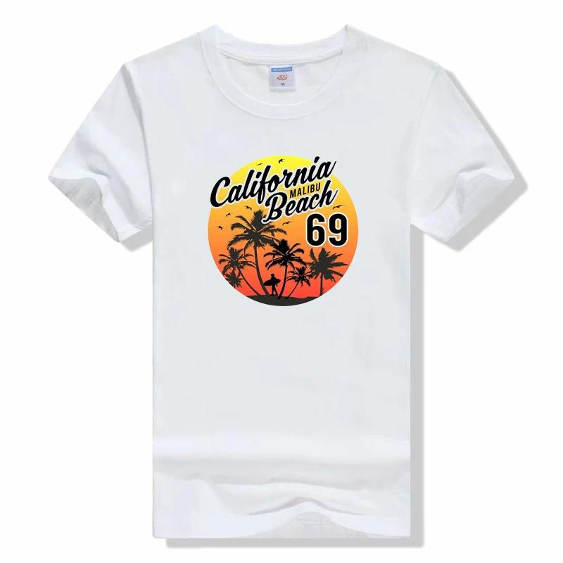 

California Malibu Beach Letter T-Shirts Vintage Comfortable Clothes Street Creativity Short Sleeve T shirt M