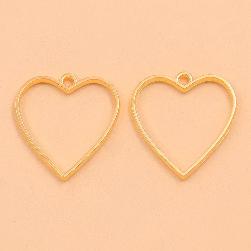 16 Styles Gold-Tone Alloy Jewelry Pendants: Moon, Round, Heart, Charms, and Hollow Frames