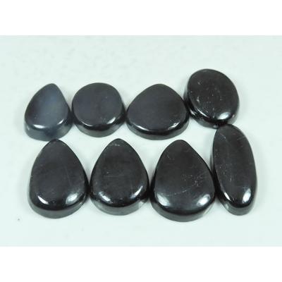 155Cts.Natural Black Tourmaline Mix Shape Cabochon Loose Gemstone 08Pcs Lot C-2904