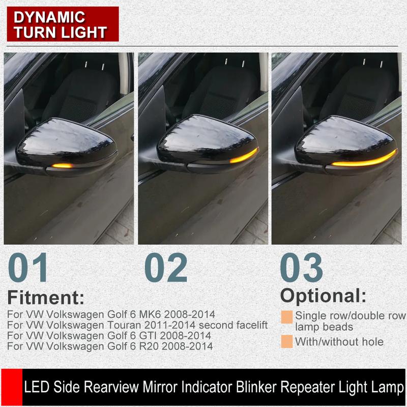 2 buc pentru Volkswagen VW Golf 6 MK6 GTI R32 08-14 2 buc lumini de semnalizare LED dinamice pentru oglinda retrovizoare indicator intermitent