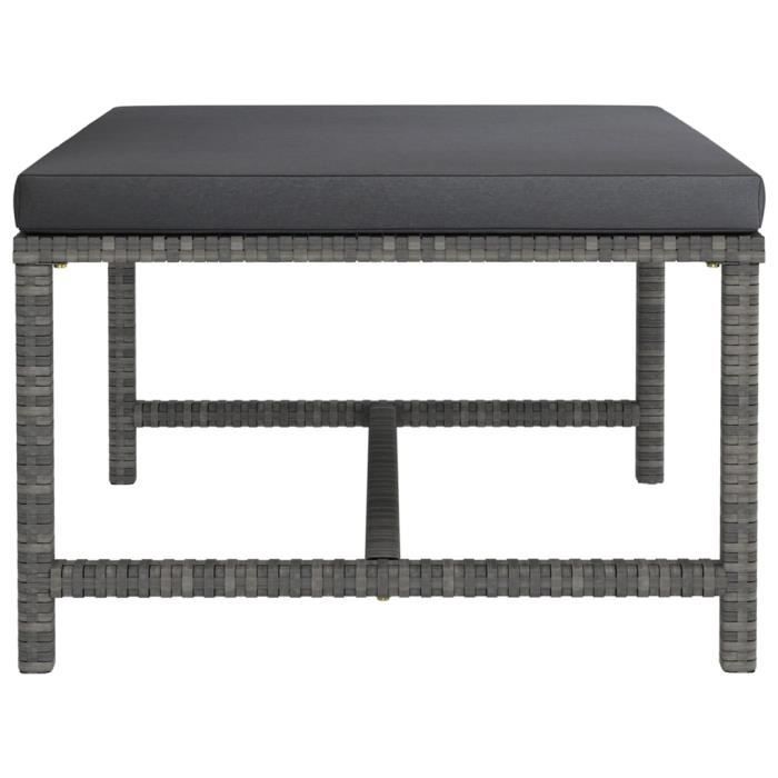 VidaXL Salon de jardin, 6 pcs avec coussins Résine tressée Gris